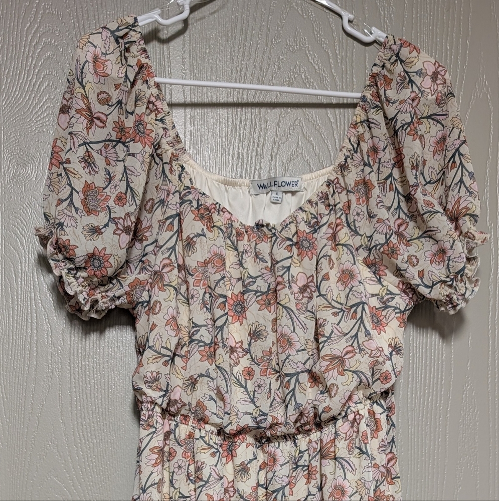 Wallflower Floral Maxi Dress in Cream and Pink